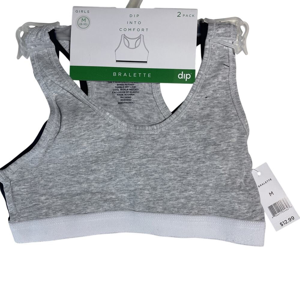 Dip Girls 2 Pack Bralette Size Medium(8-10)